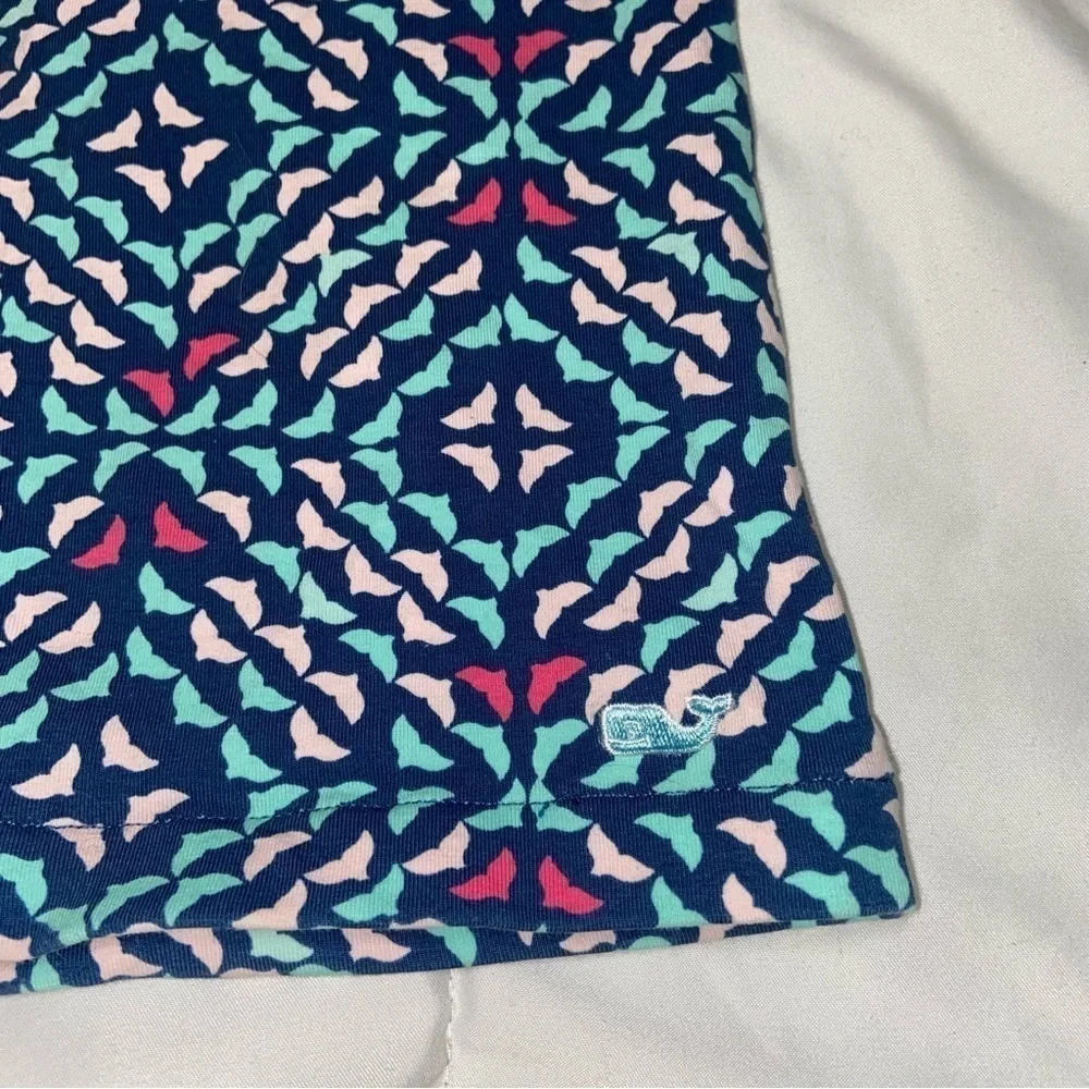 Vineyard Vines Girls Dress Whale Tale Size XL 16 Blue Pink Print Zip Up